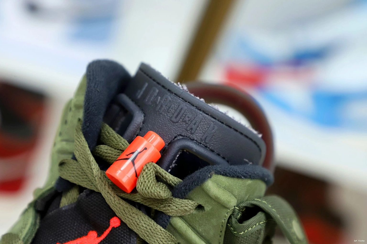 Affordable Kimikick SCOTT TRAVIS RETRO AIR X 6 'OLIVE' 1983 JORDAN 1225